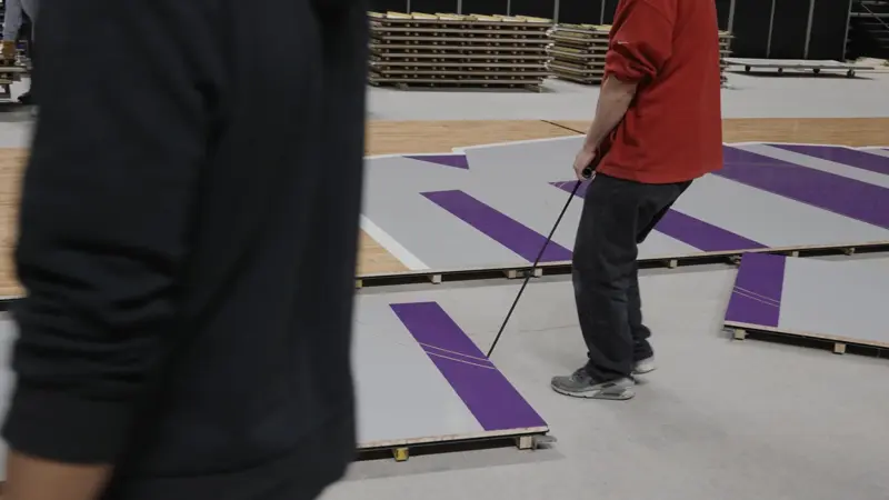 Aacer Sports Flooring court build