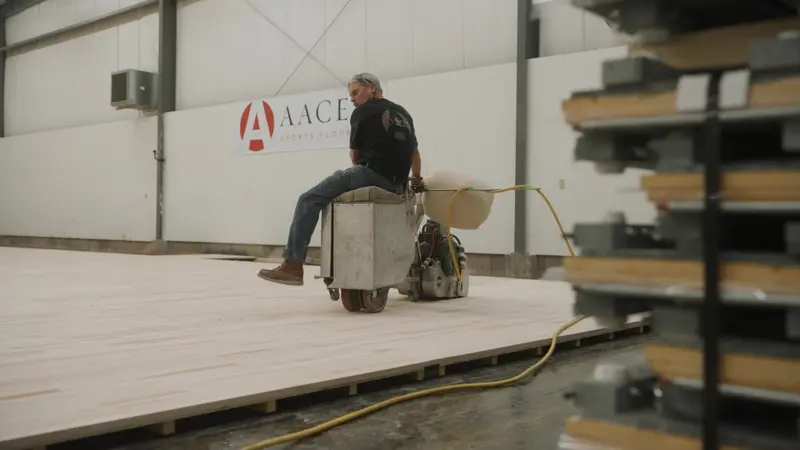 Aacer Sports Flooring court build