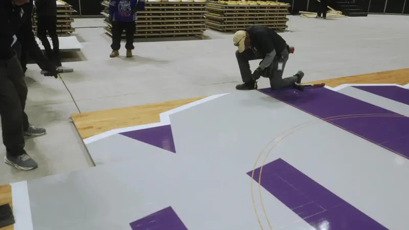 Aacer Sports Flooring court build