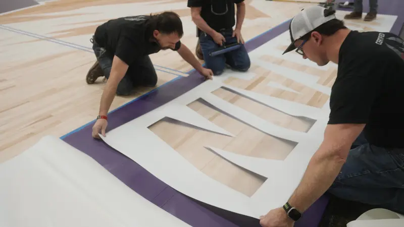 Aacer Sports Flooring court build