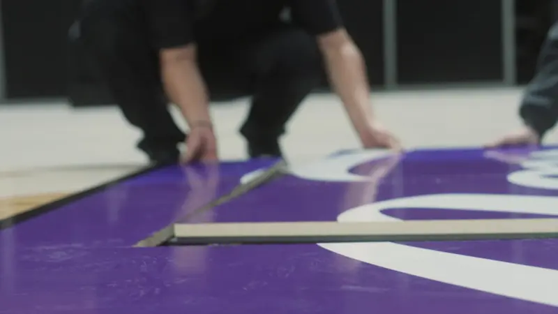 Aacer Sports Flooring court build