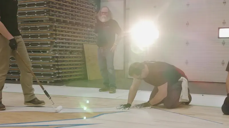 Aacer Sports Flooring court build